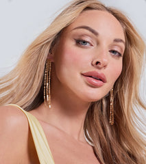 Edgy Glam Long Chain Fringe Earrings
