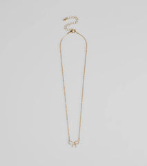 Darling Rhinestone Bow Necklace