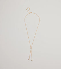 Sleek Minimalist Era Teardrop Slider Necklace