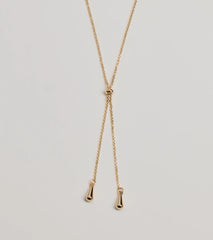 Sleek Minimalist Era Teardrop Slider Necklace
